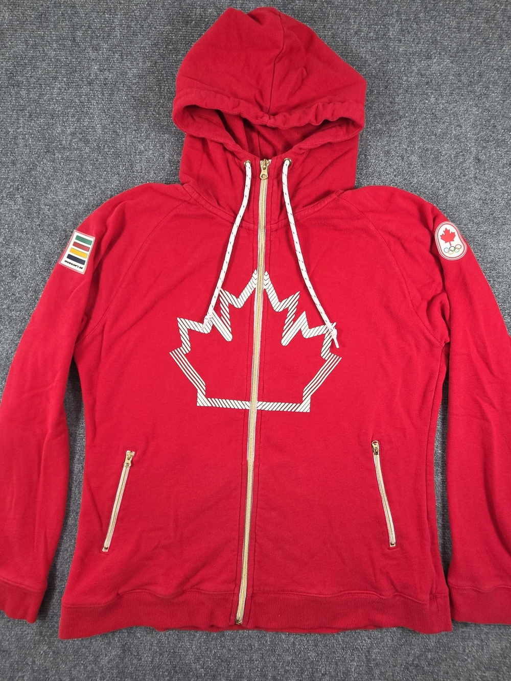 Hudson's Bay 2015 Pan Am Team Canada Full Zip Hoodie Womens M/L Jacket Red